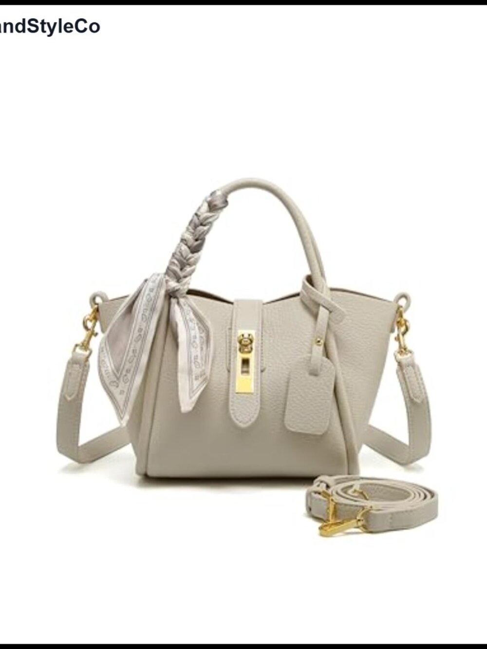 Vintage Faux Leather Crossbody Handbag with Adjustable Strap, Small Satchel